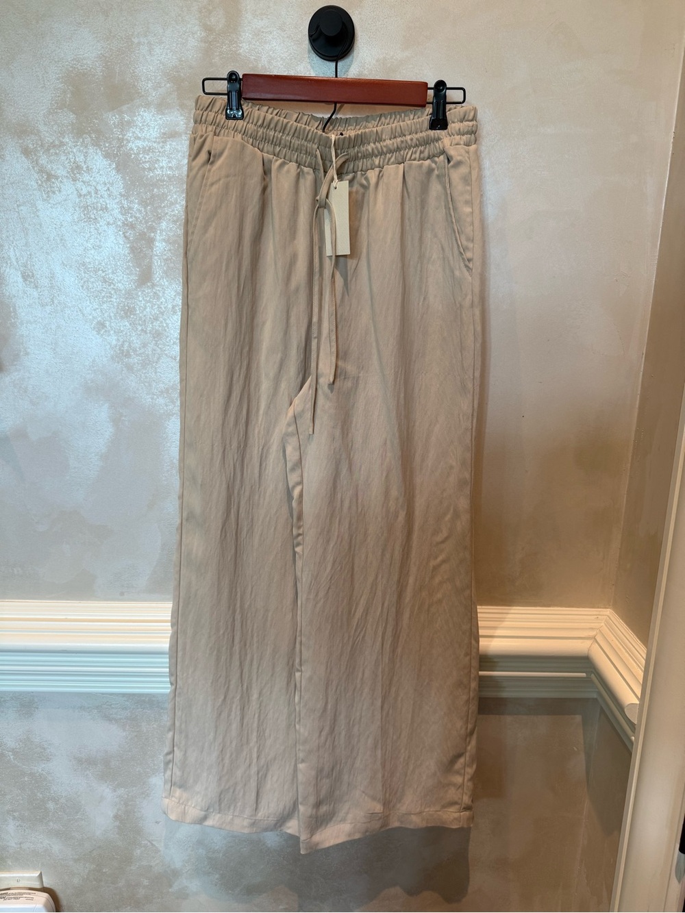 MELLODAY Neutral Beige Drawstring Maxi Skirt